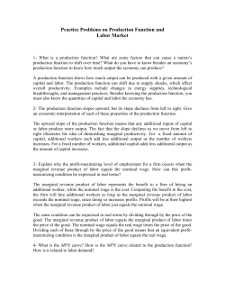 Practice Problems on Production Function and Labor Market