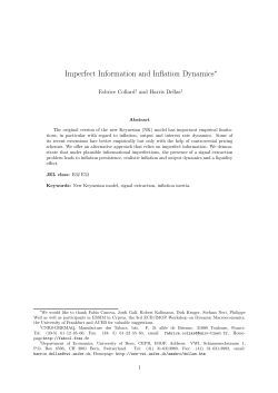 Imperfect Information and Inflation Dynamics - Fabrice Collard