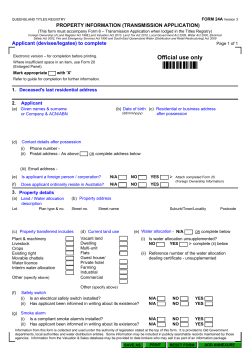 Land Registry Property Information (Transmission Application) Form