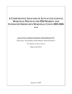 estimated short-run marginal costs: 2003-2006