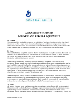 Alignment Standard for New and Rebuilt