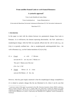 From satellite-framed Latin to verb-framed Romance: A