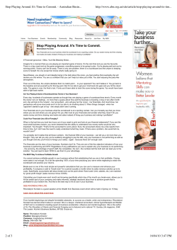 Stop Playing Around. It`s Time to Commit.