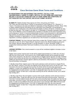 Cisco Services Game Show Terms and Conditions