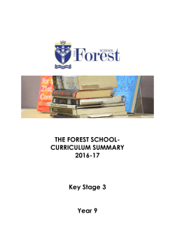 CURRICULUM SUMMARY 2016-17 Key Stage