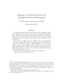 Insurance, Consumer Search, and Equilibrium Price