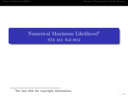 Numerical Maximum Likelihood - Department of Statistical Sciences