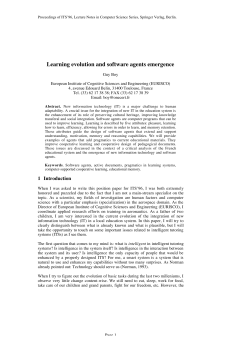 Learning evolution and software agents emergence
