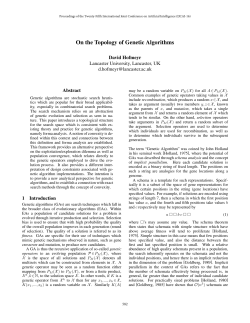 On the Topology of Genetic Algorithms