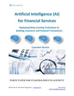 Artificial Intelligence (AI) for Financial Services