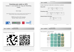 Simulating spin models on GPU Lecture 2: Local updates for Ising