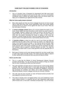 home equity release code of practice