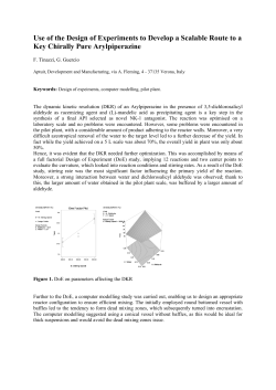 Use of the Design of Experiments to Develop a Scalable Route to a
