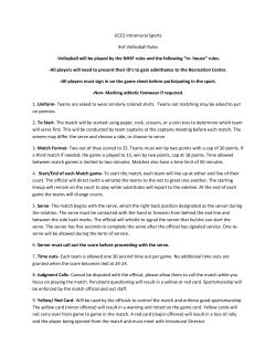 UCCS Intramural Sports 4v4 Volleyball Rules