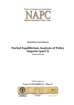 Partial Equilibrium Analysis of Policy Impacts (part I)