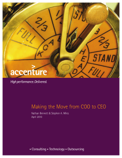 Making the Move from COO to CEO