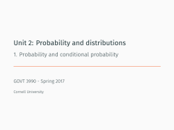 Unit 2: Probability and distributions - 1 - Sergio I. Garcia-Rios