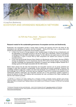 Ecosystem Services - ALTER-Net