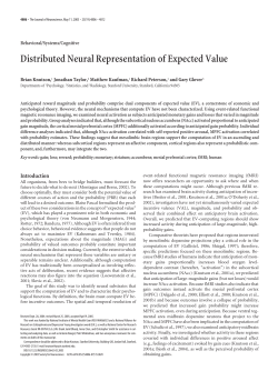Distributed Neural Representation of Expected Value