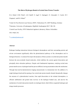 The Role of Hydrogen Bonds in Excited State Proton Transfer.