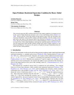 Open Problem: Restricted Eigenvalue Condition for Heavy Tailed