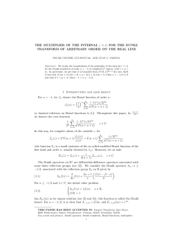 THE MULTIPLIER OF THE INTERVAL [&minus;1, 1] FOR THE DUNKL