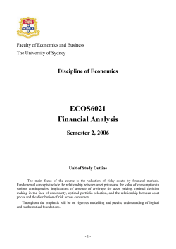 Unit of Study Outline