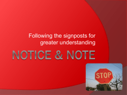 Notice and Note Reading Strategies PowerPoint