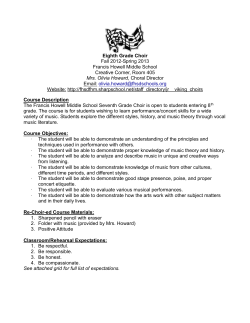 Eighth Grade Choir Fall 2012-Spring 2013 Francis Howell Middle