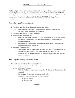 NERVA Tournament Director Procedures