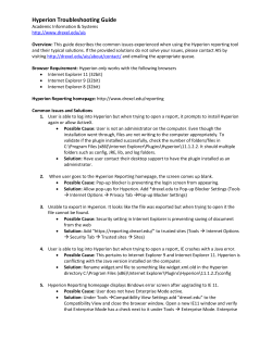 Hyperion Troubleshooting Guide