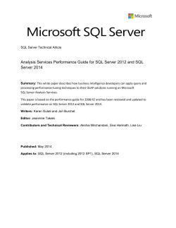 Analysis Services Performance Guide for SQL