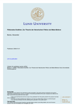 Fiktionales Erz&auml;hlen. Zur Theorie der literarischen