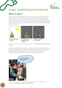 Logic: predicting and analysing