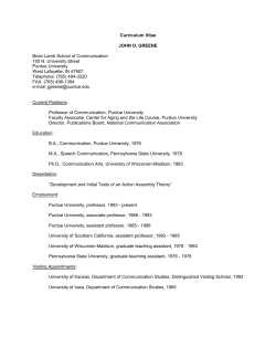 Curriculum Vita - Purdue College of Liberal Arts