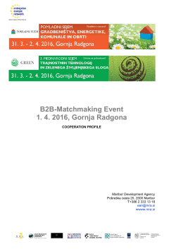 B2B-Matchmaking Event 1. 4. 2016, Gornja Radgona