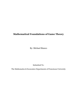 Mathematical Foundations of Game Theory