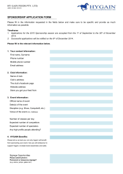 Sponsorship Application