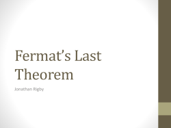 Fermat*s Last Theorem