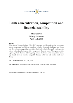 Bank concentration, competition and financial stability