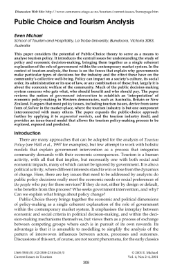 Public Choice and Tourism Analysis