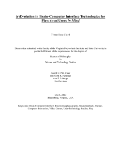 (r)Evolution in Brain-Computer Interface Technologies for Play: (non