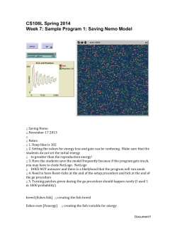 CS108L Spring 2014 Week 7: Sample Program 1: Saving Nemo