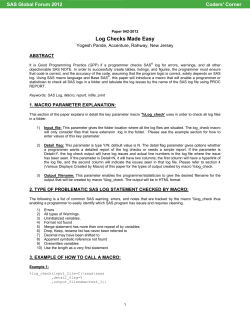 042-2012: Log Checks Made Easy