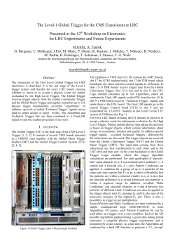 The Level-1 Global Trigger for the CMS Experiment at LHC