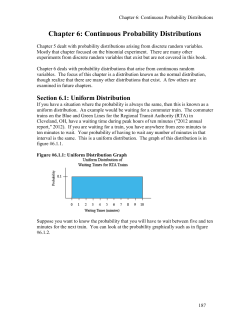 Chapter 6: Continuous Probability Distributions