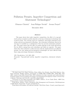 Pollution Permits, Imperfect Competition and