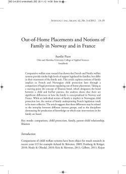 Out-of-Home Placements and Notions of Family in Norway