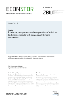 Existence, uniqueness and computation of solutions to