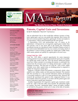 Patents, Capital Gain and Inversions